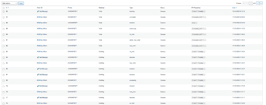Unified Message Logs Table